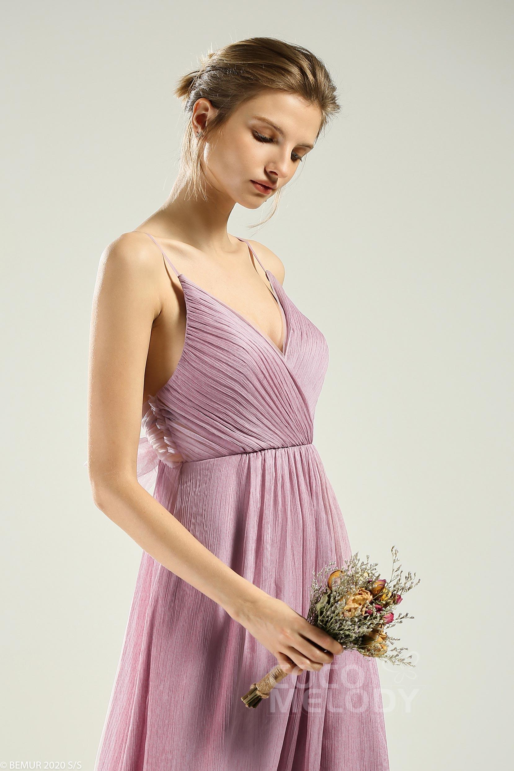 A-Line Floor Length Chiffon Bridesmaid Dress CB0640 - COCOMELODY