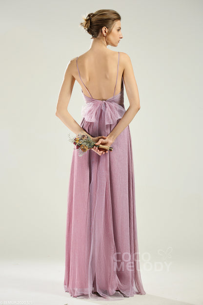 A-Line Floor Length Chiffon Bridesmaid Dress CB0640