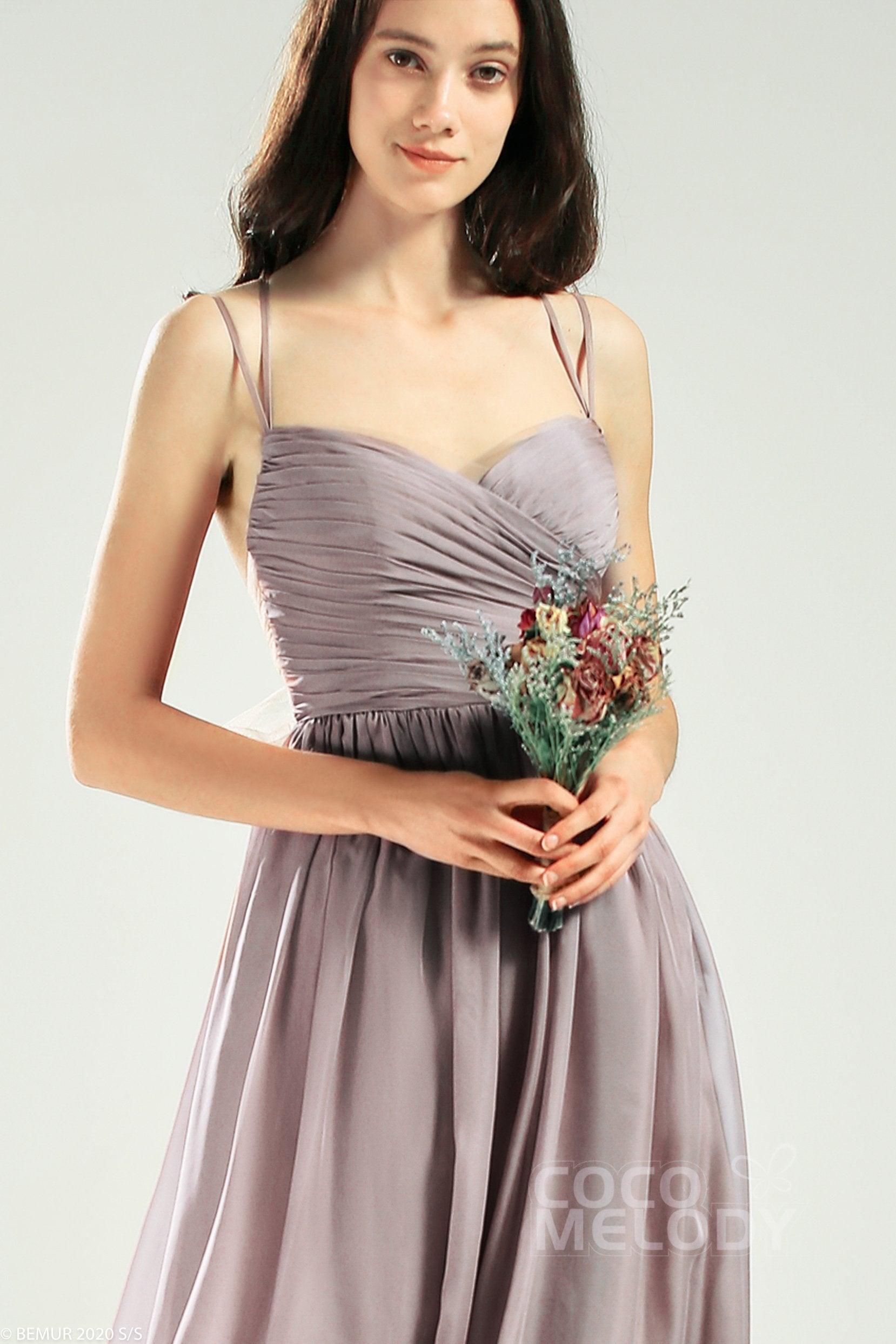 A-Line Floor Length Organza Bridesmaid Dress CB0641 - COCOMELODY