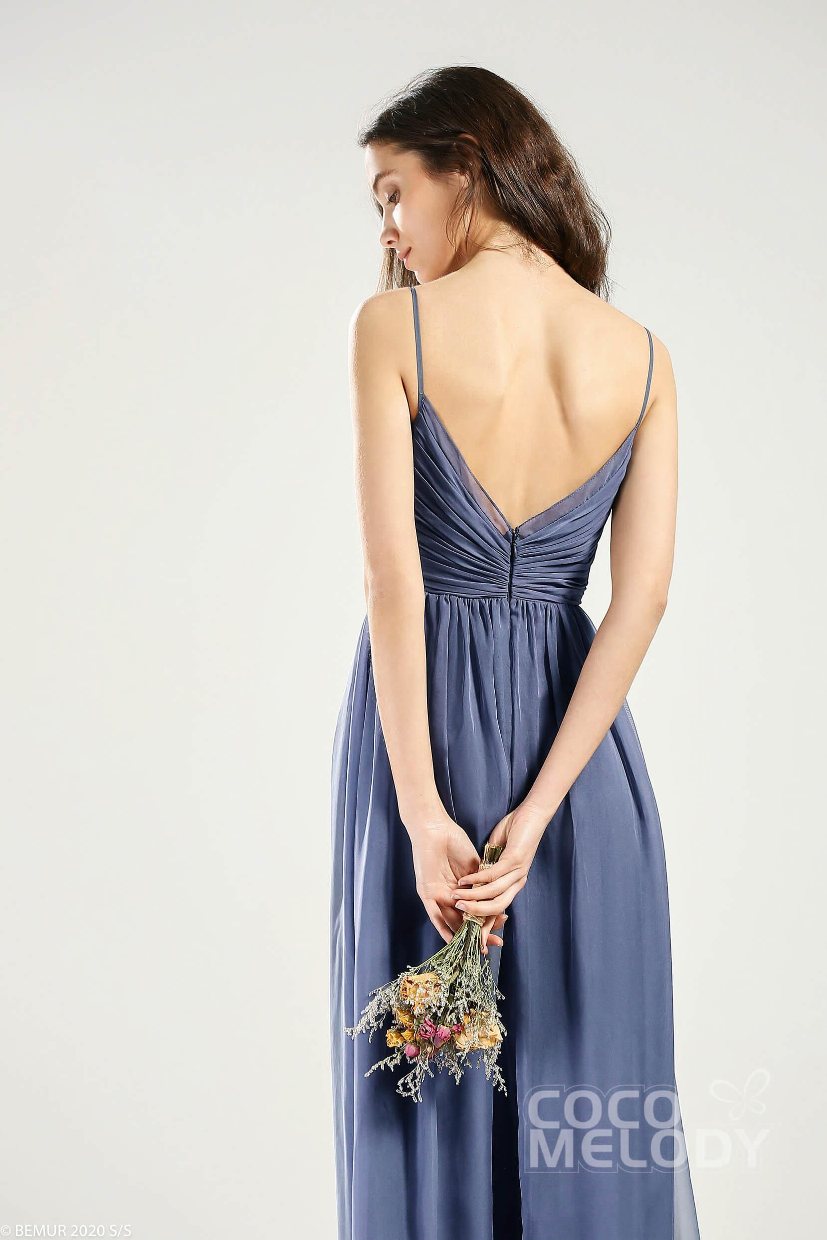 A-Line Floor Length Chiffon Bridesmaid Dress CB0642 - COCOMELODY