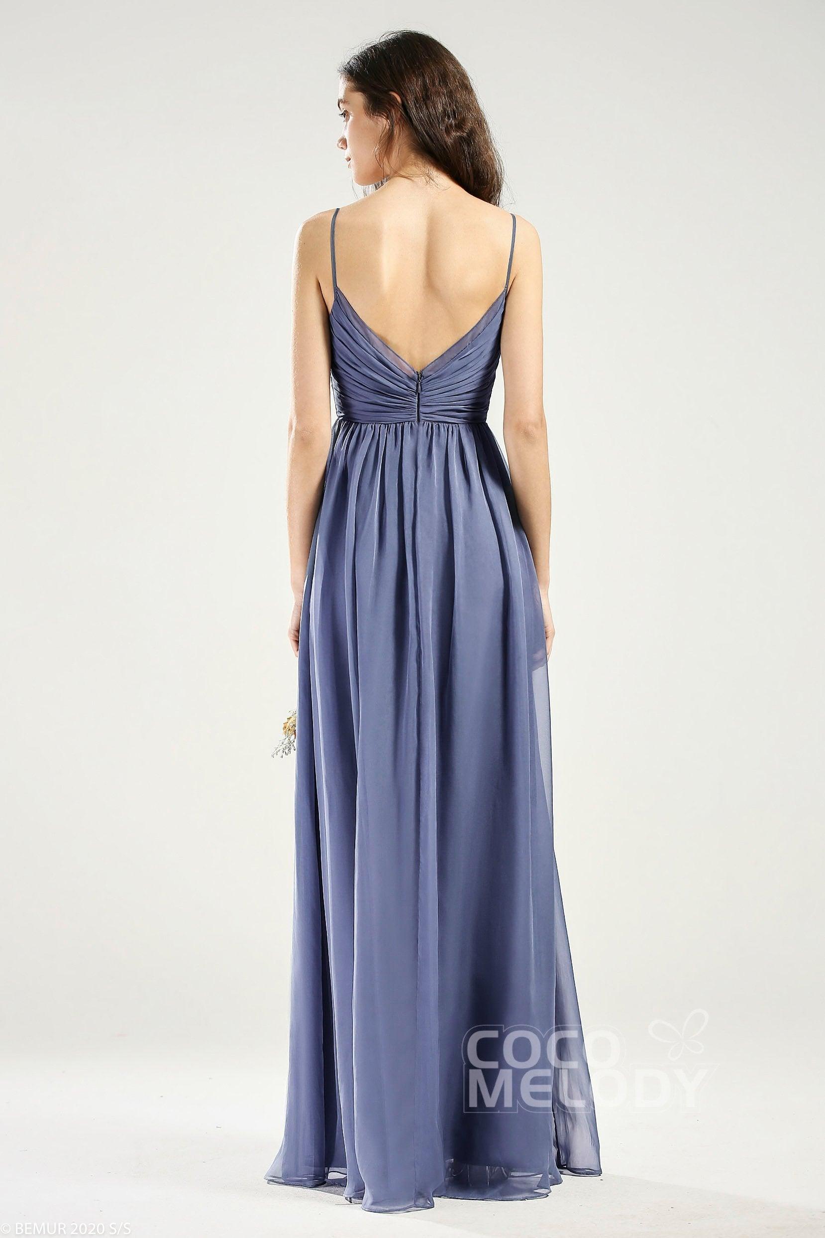 A-Line Floor Length Chiffon Bridesmaid Dress CB0642 - COCOMELODY