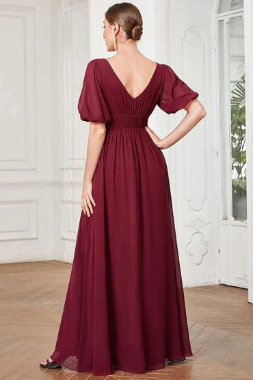A-Line Floor Length Chiffon Bridesmaid Dress CB0655 - COCOMELODY
