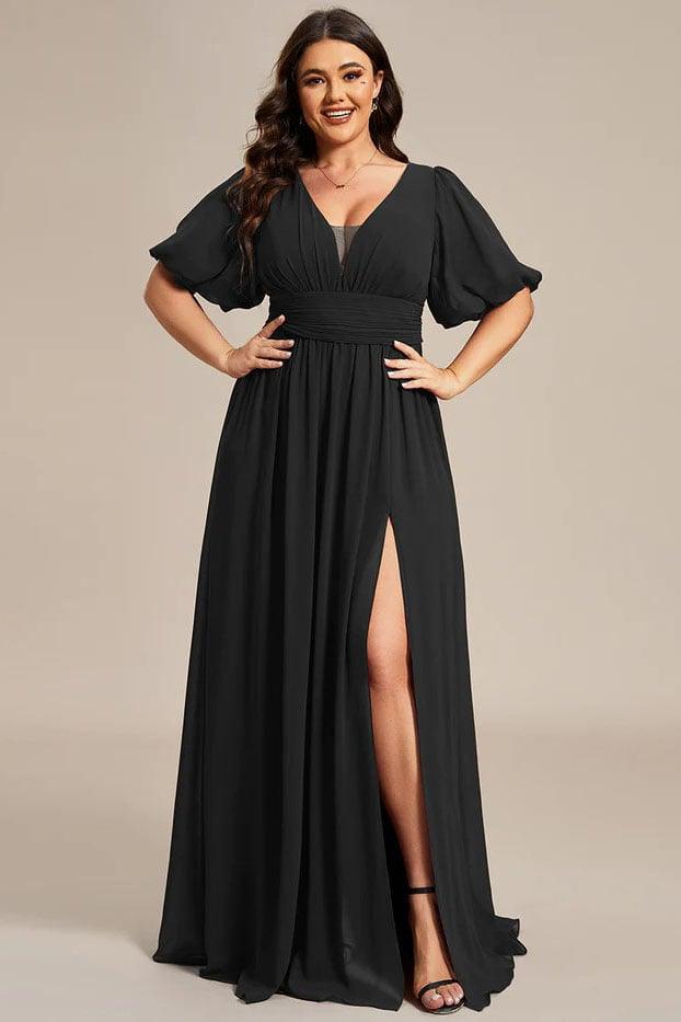 A-Line Floor Length Chiffon Bridesmaid Dress CB0655 - COCOMELODY