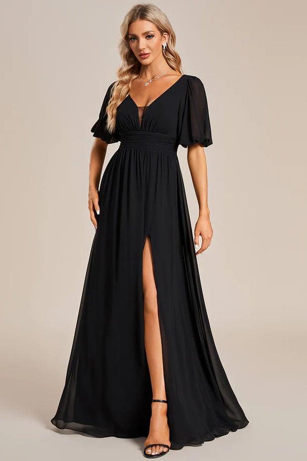A-Line Floor Length Chiffon Bridesmaid Dress CB0655 - COCOMELODY