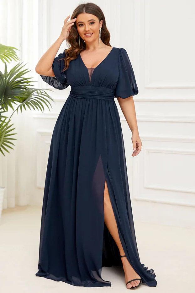 A-Line Floor Length Chiffon Bridesmaid Dress CB0655 - COCOMELODY