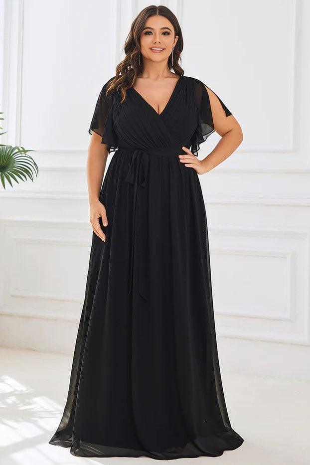 A-Line Floor Length Chiffon Bridesmaid Dress CB0657 - COCOMELODY