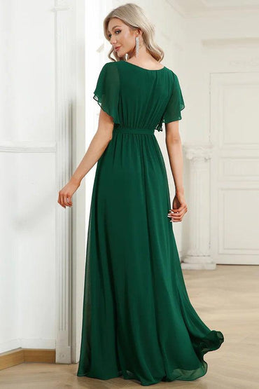 A-Line Floor Length Chiffon Bridesmaid Dress CB0657 - COCOMELODY