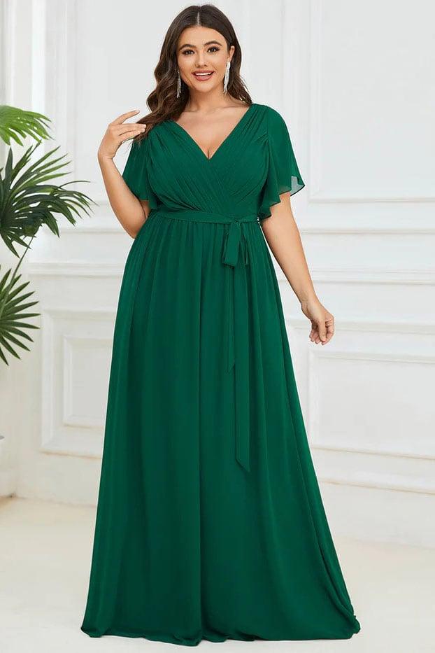 A-Line Floor Length Chiffon Bridesmaid Dress CB0657 - COCOMELODY