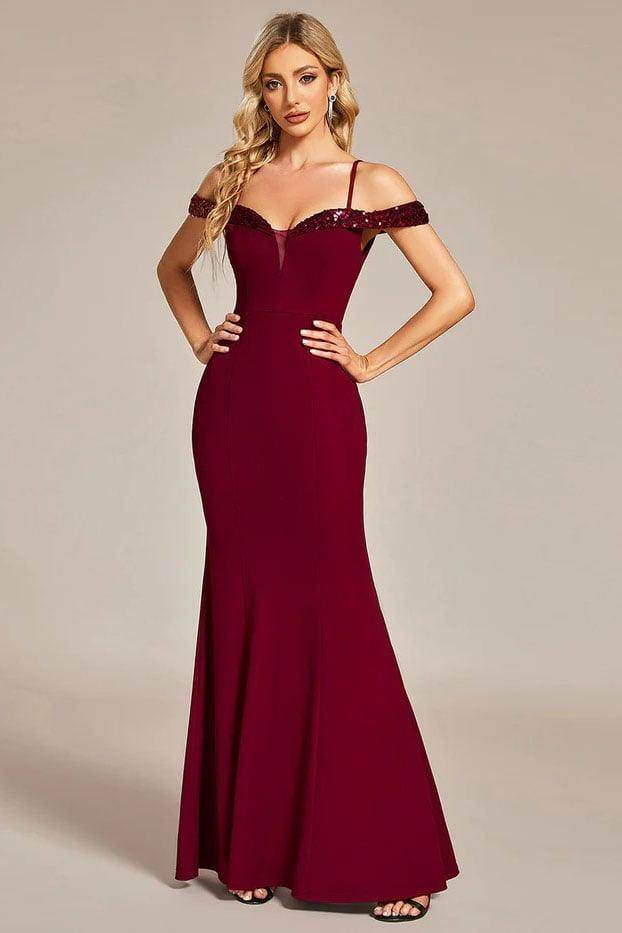 Sheath-Column Floor Length Knitted Fabric Bridesmaid Dress CB0659 - COCOMELODY