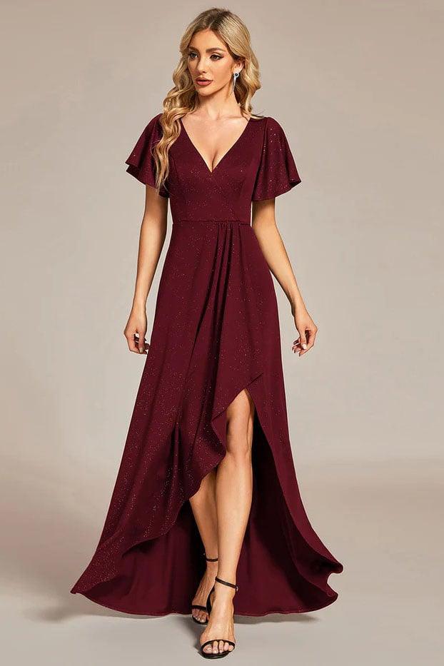 A-Line Knee Length Stretch Sequin Bridesmaid Dress CB0660 - COCOMELODY