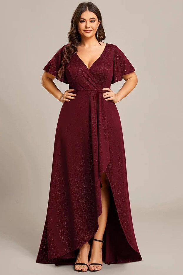 A-Line Knee Length Stretch Sequin Bridesmaid Dress CB0660 - COCOMELODY
