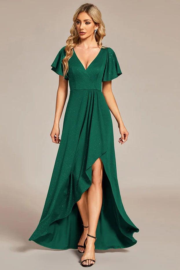 A-Line Knee Length Stretch Sequin Bridesmaid Dress CB0660 - COCOMELODY