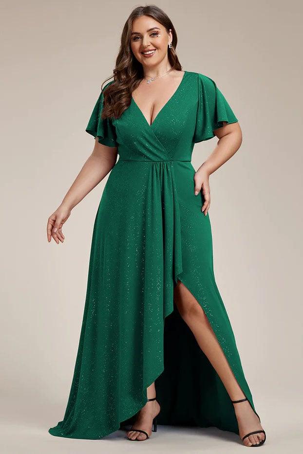 A-Line Knee Length Stretch Sequin Bridesmaid Dress CB0660 - COCOMELODY