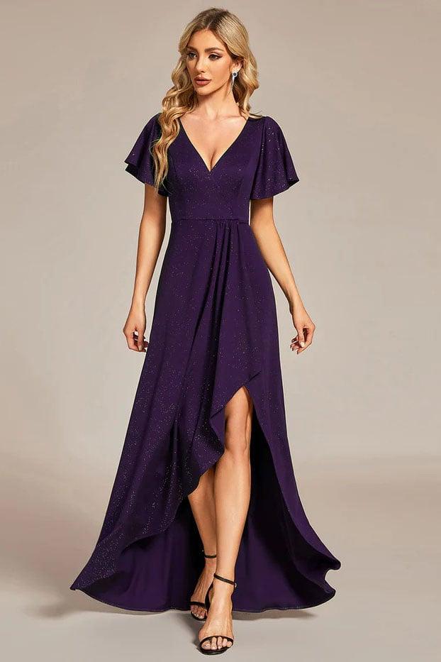 A-Line Knee Length Stretch Sequin Bridesmaid Dress CB0660 - COCOMELODY