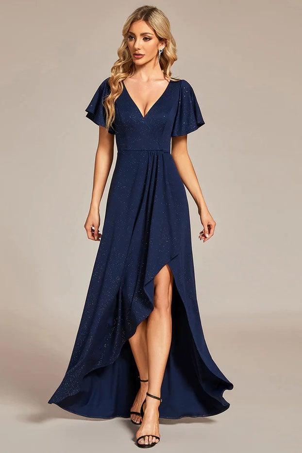 A-Line Knee Length Stretch Sequin Bridesmaid Dress CB0660 - COCOMELODY