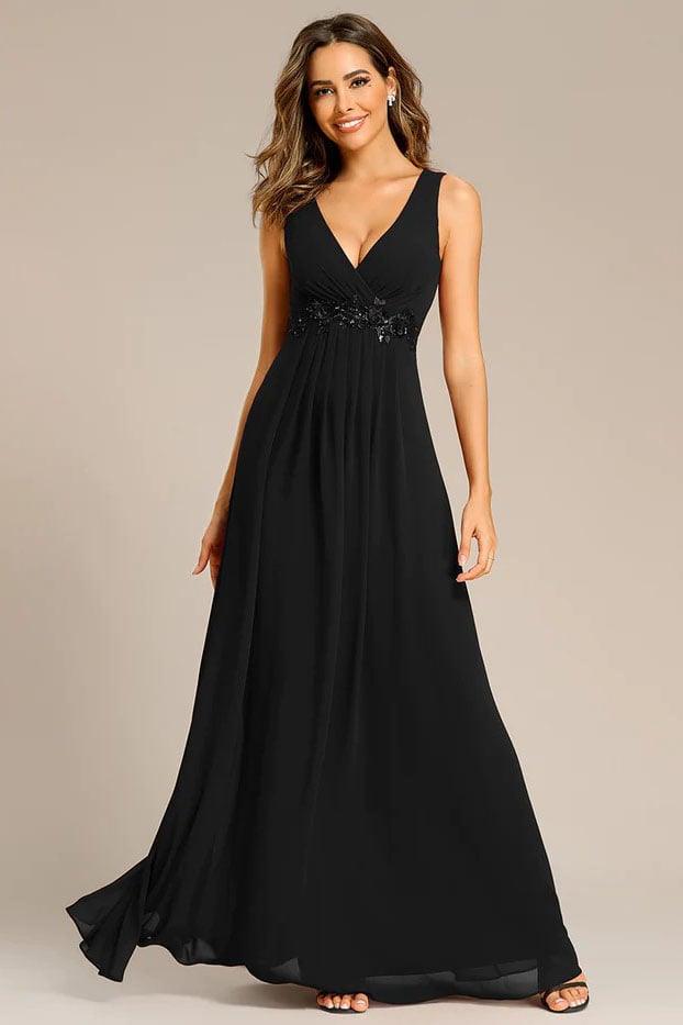 A-Line Floor Length Chiffon Bridesmaid Dress CB0662 - COCOMELODY