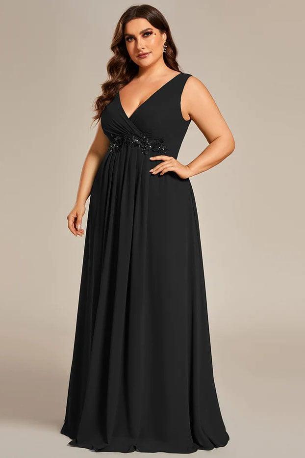 A-Line Floor Length Chiffon Bridesmaid Dress CB0662 - COCOMELODY
