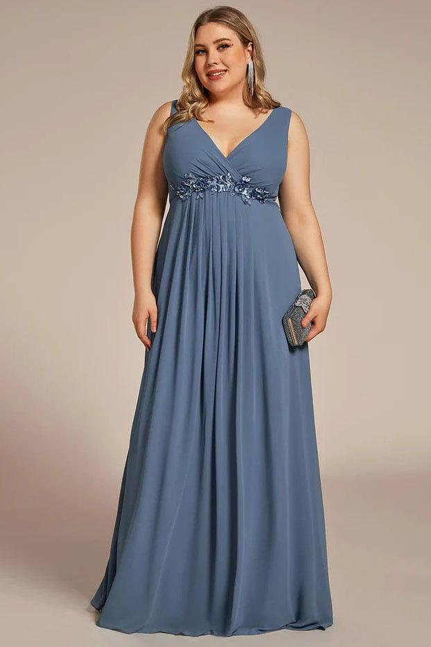 A-Line Floor Length Chiffon Bridesmaid Dress CB0662 - COCOMELODY