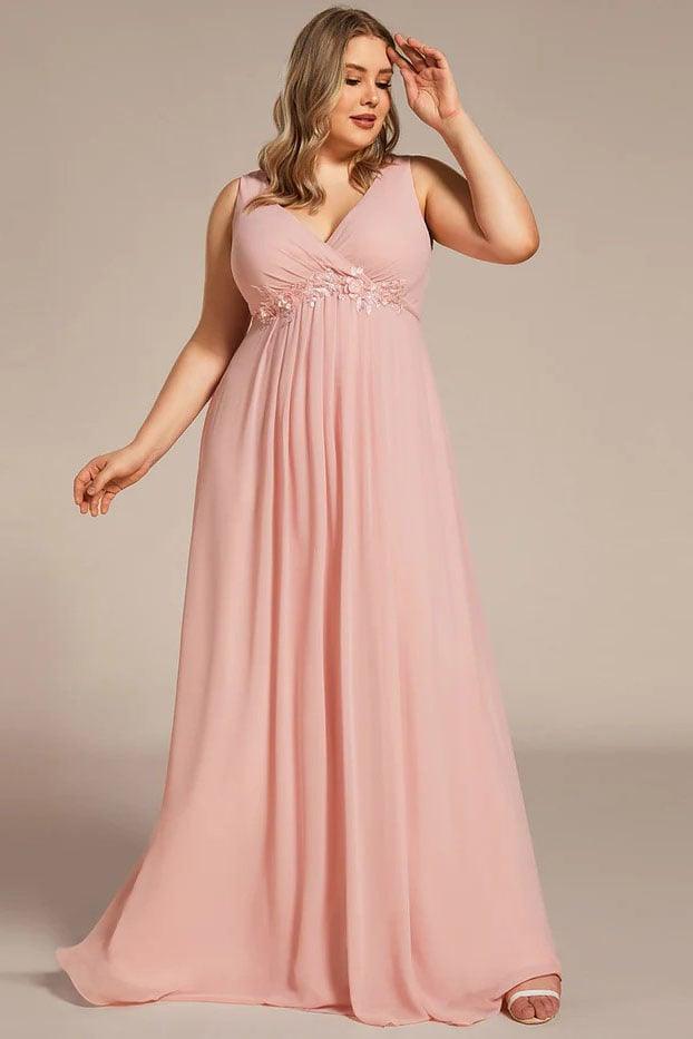 A-Line Floor Length Chiffon Bridesmaid Dress CB0662 - COCOMELODY