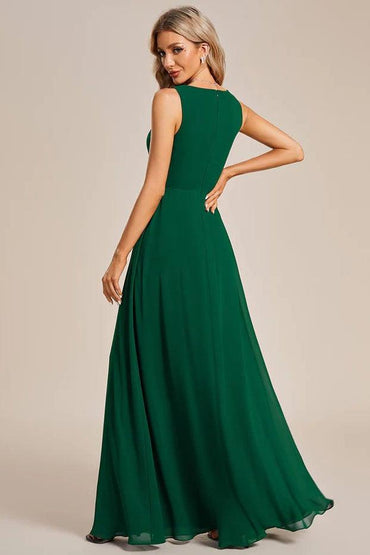 A-Line Floor Length Chiffon Bridesmaid Dress CB0662 - COCOMELODY