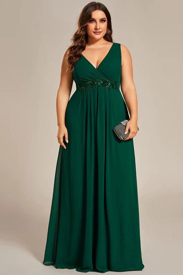 A-Line Floor Length Chiffon Bridesmaid Dress CB0662 - COCOMELODY