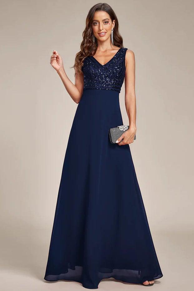 A-Line Floor Length Chiffon Bridesmaid Dress CB0663 - COCOMELODY
