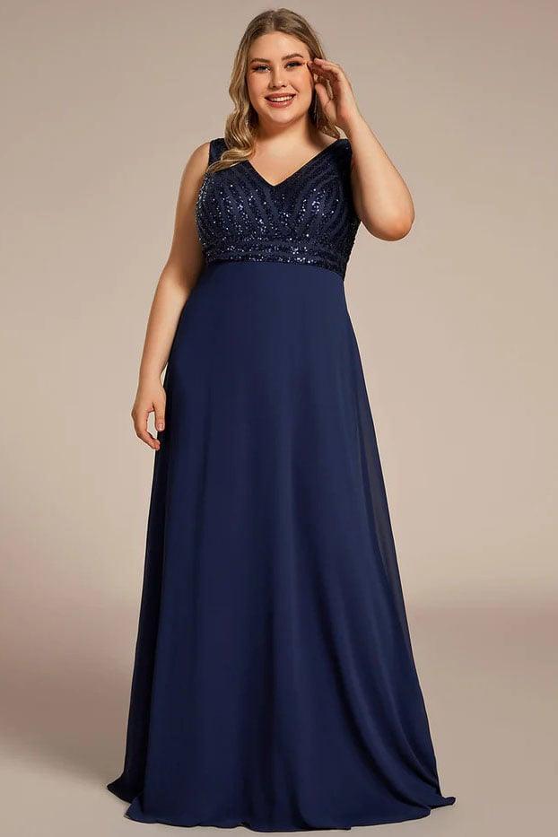 A-Line Floor Length Chiffon Bridesmaid Dress CB0663 - COCOMELODY