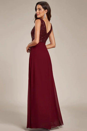 A-Line Floor Length Chiffon Bridesmaid Dress CB0663 - COCOMELODY