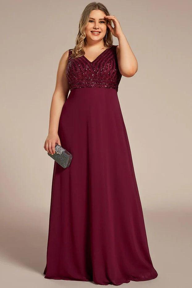 A-Line Floor Length Chiffon Bridesmaid Dress CB0663 - COCOMELODY