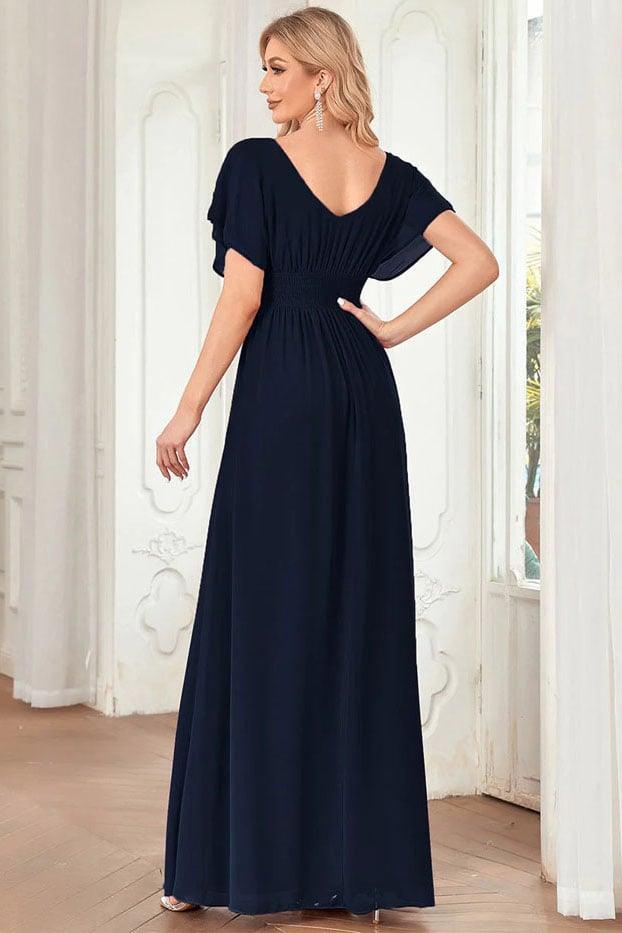 A-Line Floor Length Chiffon Bridesmaid Dress CB0666