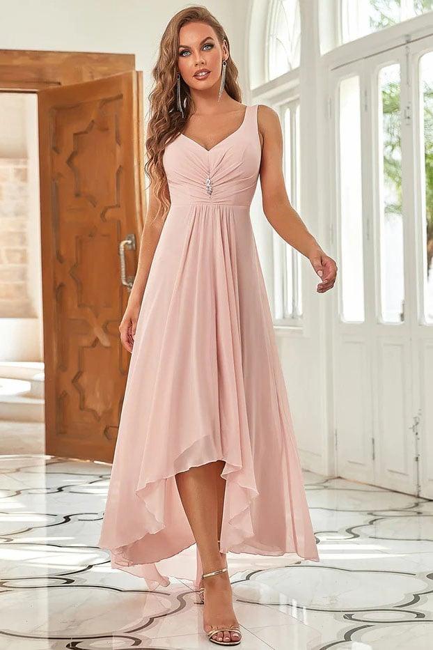 A-Line Ankle Length Chiffon Bridesmaid Dress CB0667 - COCOMELODY
