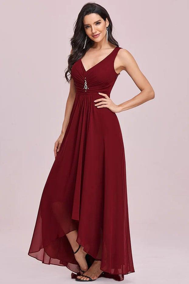 A-Line Ankle Length Chiffon Bridesmaid Dress CB0667 - COCOMELODY