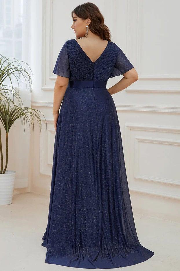 A-Line Sweep-Brush Train Glitter Bridesmaid Dress CB0671 - COCOMELODY