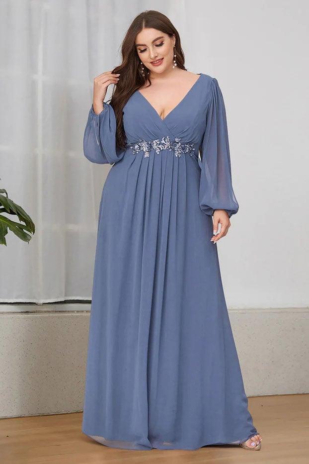 A-Line Floor Length Chiffon Bridesmaid Dress CB0672 - COCOMELODY