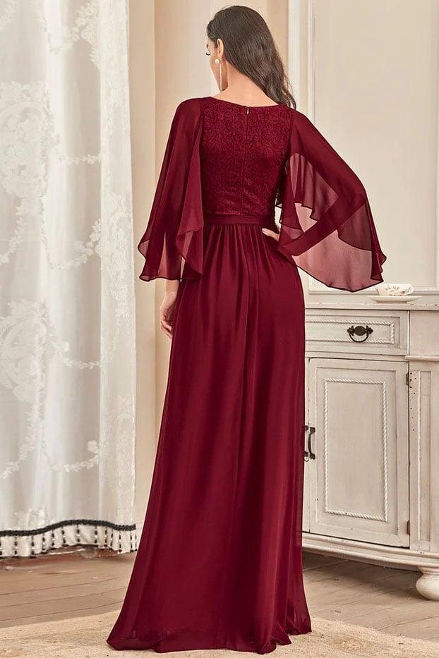 A-Line Floor Length Chiffon Bridesmaid Dress CB0673 - COCOMELODY