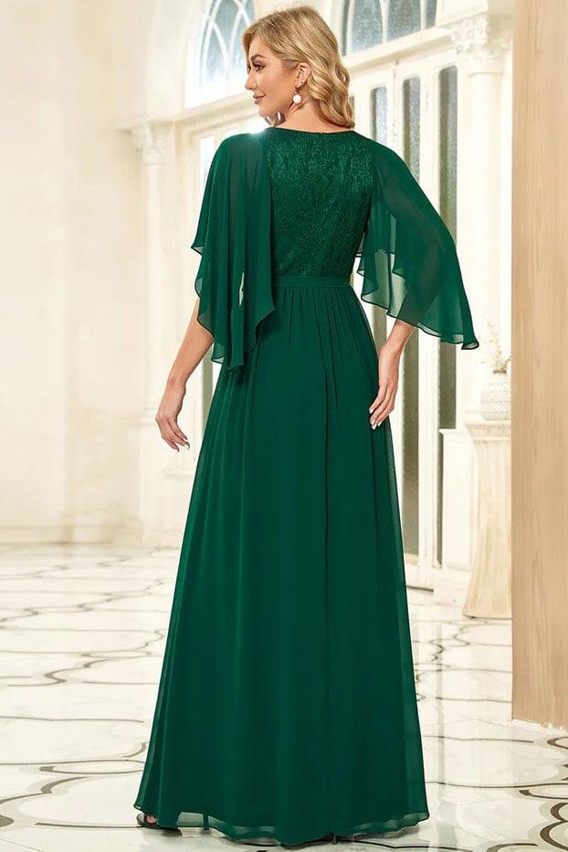 A-Line Floor Length Chiffon Bridesmaid Dress CB0673 - COCOMELODY