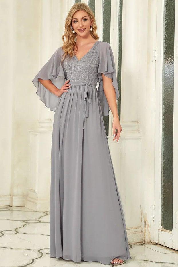 A-Line Floor Length Chiffon Bridesmaid Dress CB0673 - COCOMELODY