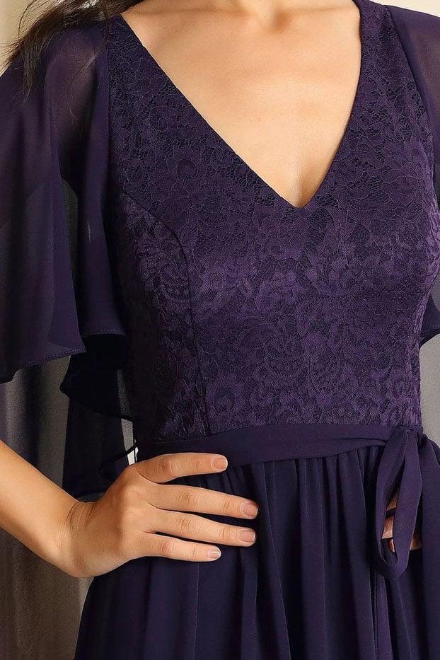 A-Line Floor Length Chiffon Bridesmaid Dress CB0673 - COCOMELODY