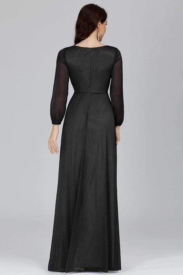A-Line Floor Length Glitter Bridesmaid Dress CB0675 - COCOMELODY