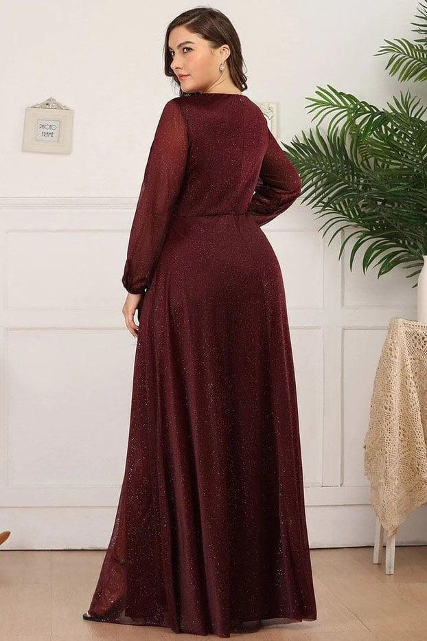A-Line Floor Length Glitter Bridesmaid Dress CB0675 - COCOMELODY