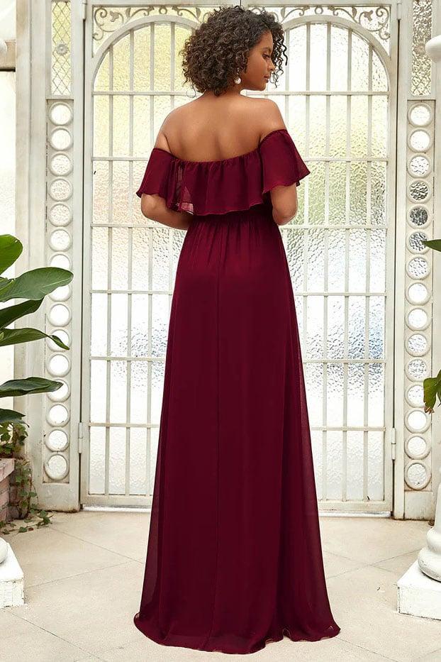 A-Line Floor Length Chiffon Bridesmaid Dress CB0677