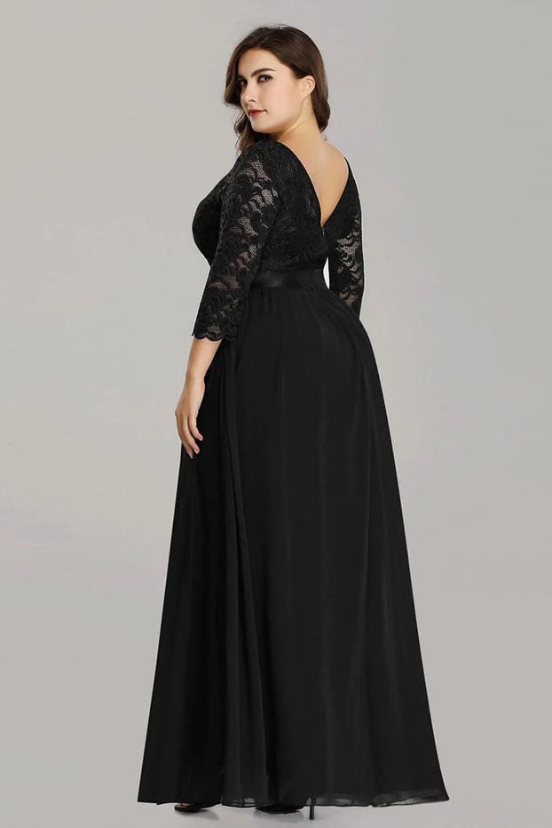 A-Line Floor Length Chiffon Lace Bridesmaid Dress CB0678