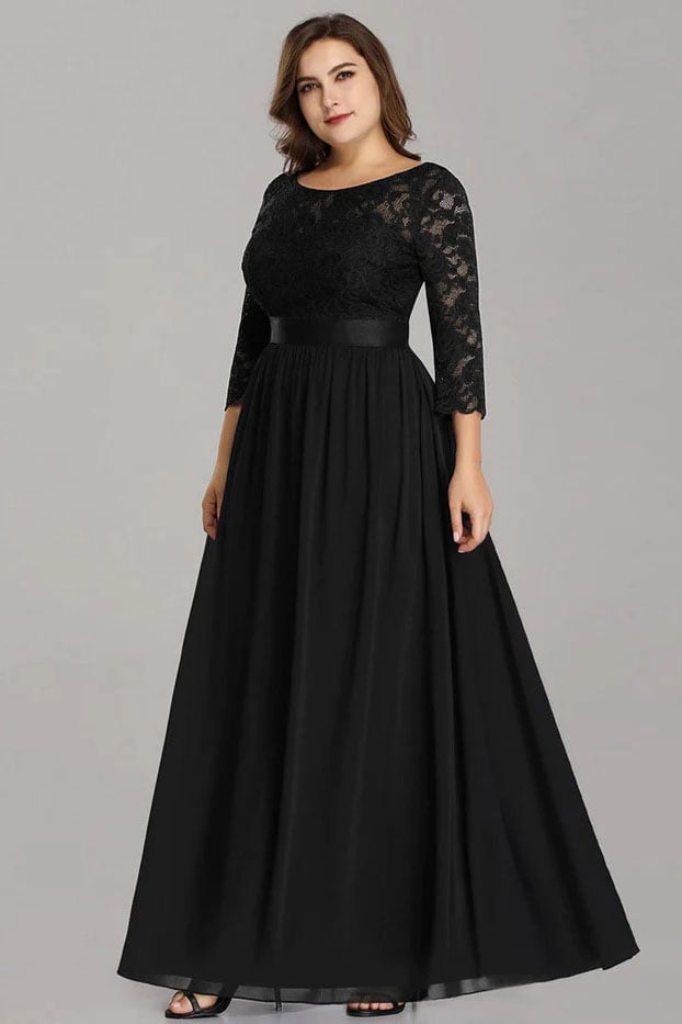 A-Line Floor Length Chiffon Lace Bridesmaid Dress CB0678