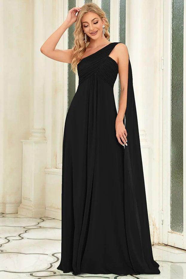 A-Line Floor Length Chiffon Bridesmaid Dress CB0681 - COCOMELODY
