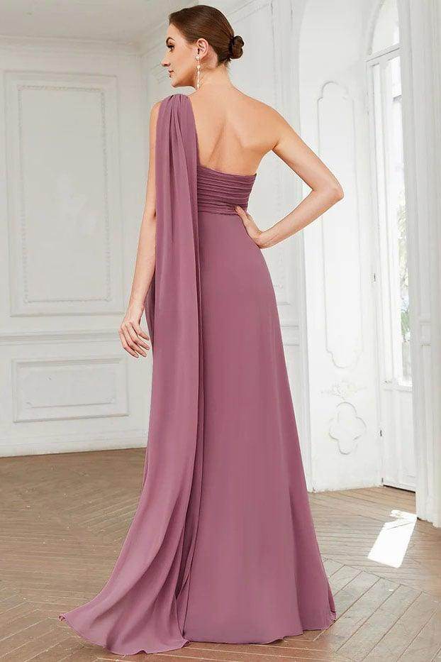 A-Line Floor Length Chiffon Bridesmaid Dress CB0681 - COCOMELODY