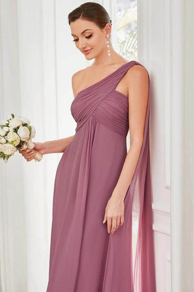 A-Line Floor Length Chiffon Bridesmaid Dress CB0681