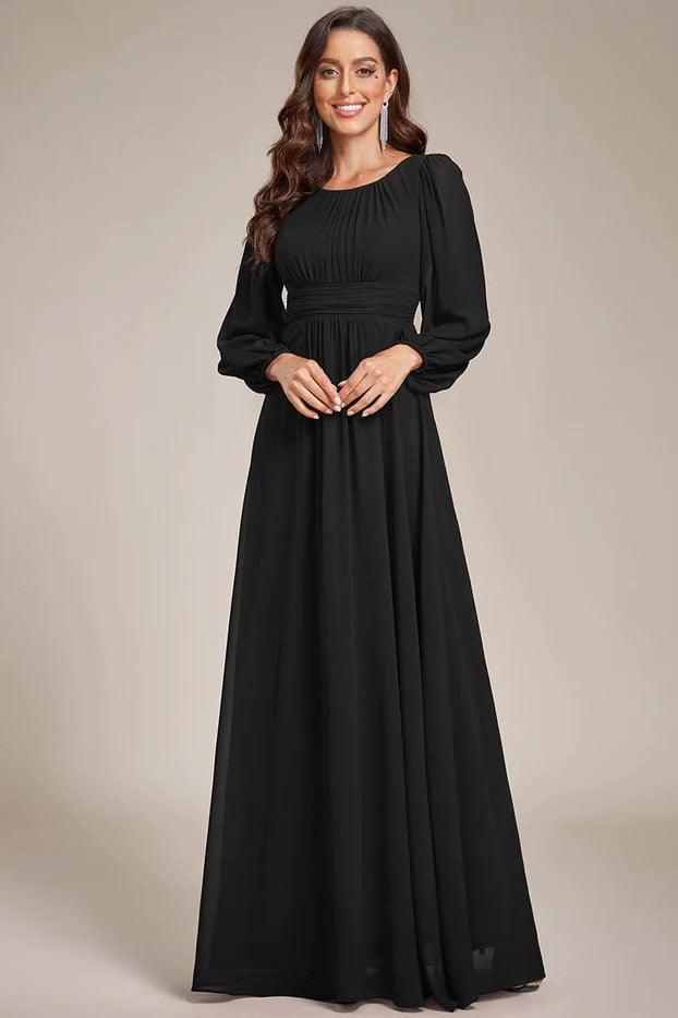 A-Line Floor Length Chiffon Bridesmaid Dress CB0686 - COCOMELODY