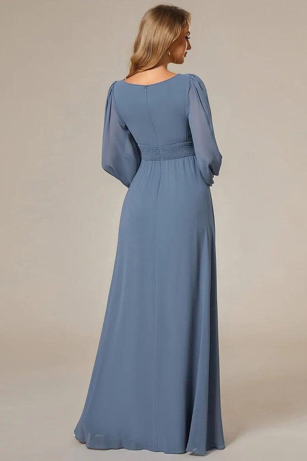 A-Line Floor Length Chiffon Bridesmaid Dress CB0686 - COCOMELODY