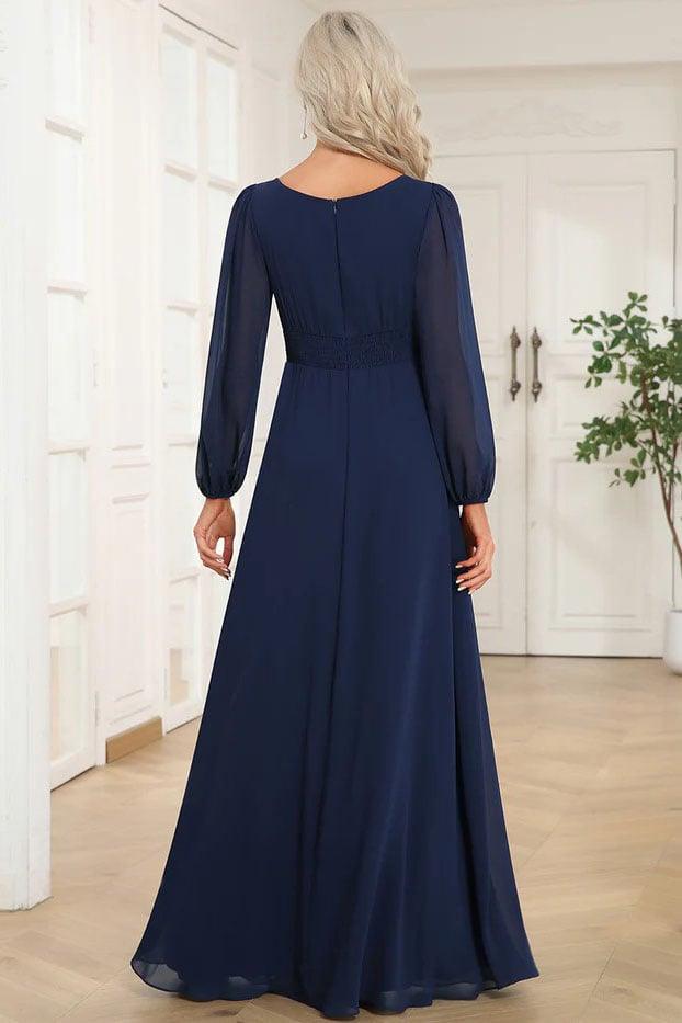 A-Line Floor Length Chiffon Bridesmaid Dress CB0686 - COCOMELODY