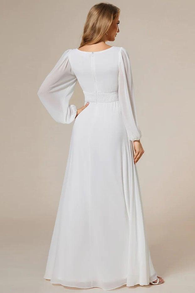 A-Line Floor Length Chiffon Bridesmaid Dress CB0686 - COCOMELODY
